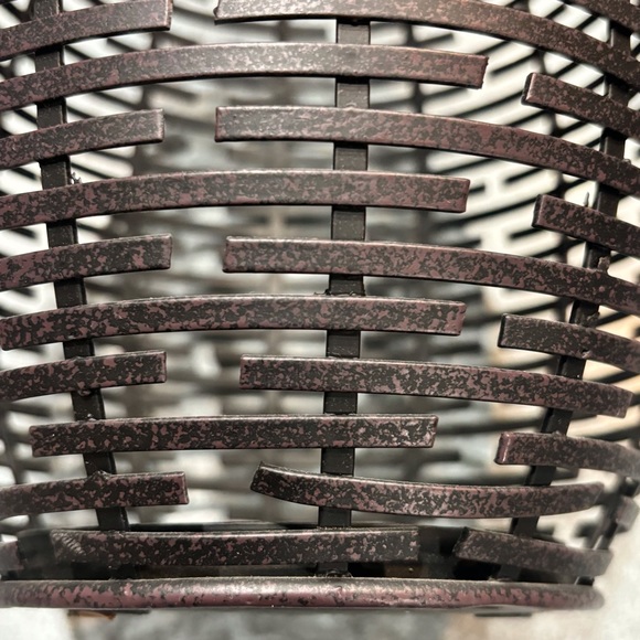 Bronze Metal Wicker Look Barrel Shaped Decor Pieces, Set of Two - Picture 16 of 16